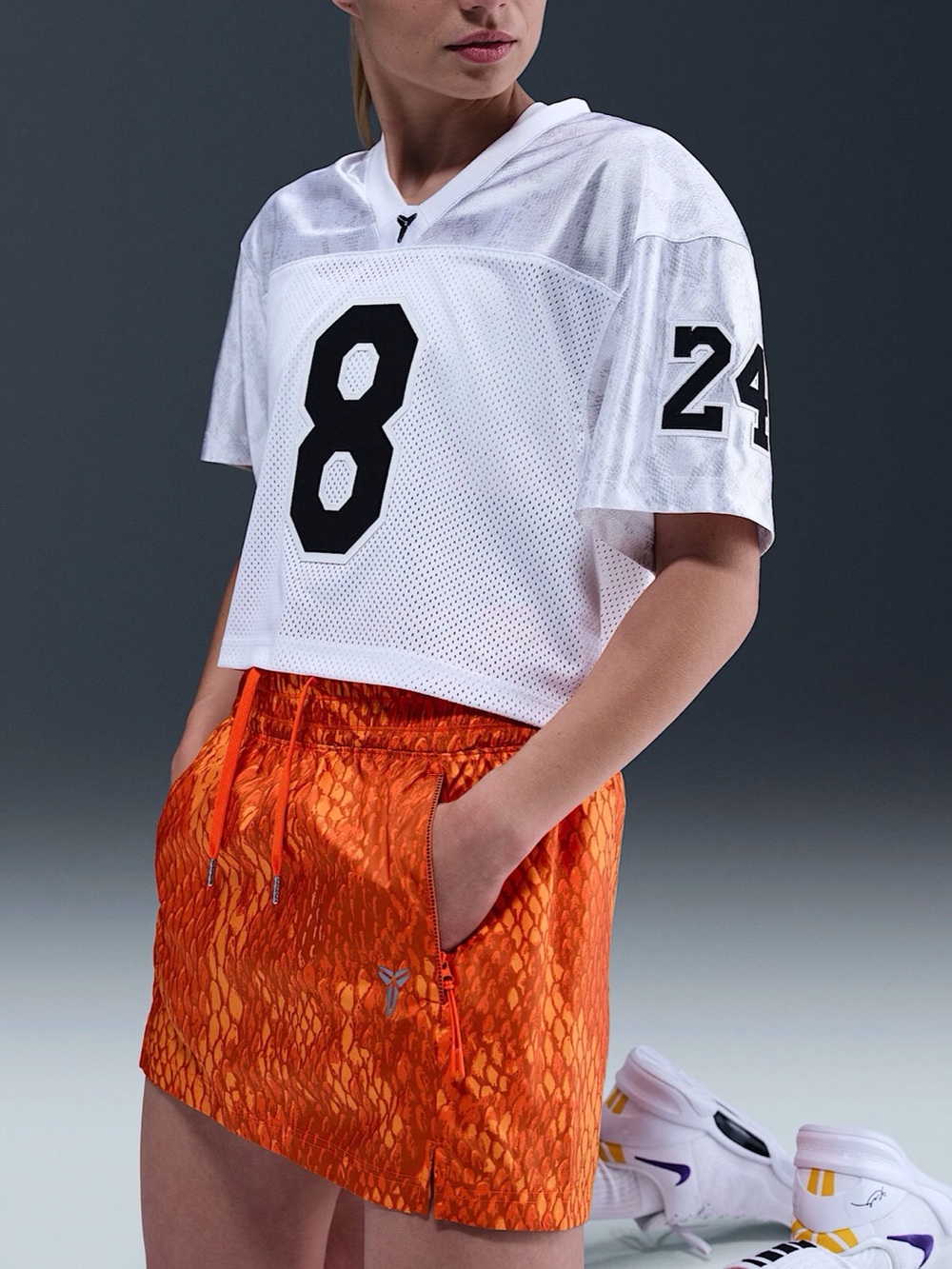 Nike Kobe Womens Safety Orange Snakeprint Woven Skirt (lB2720-819) XL - Picture 3 of 11